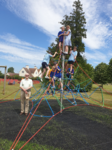 Opening of the new play equipment July 2019 - Cllr Bartle and pupils of Shrivenahm Primary School